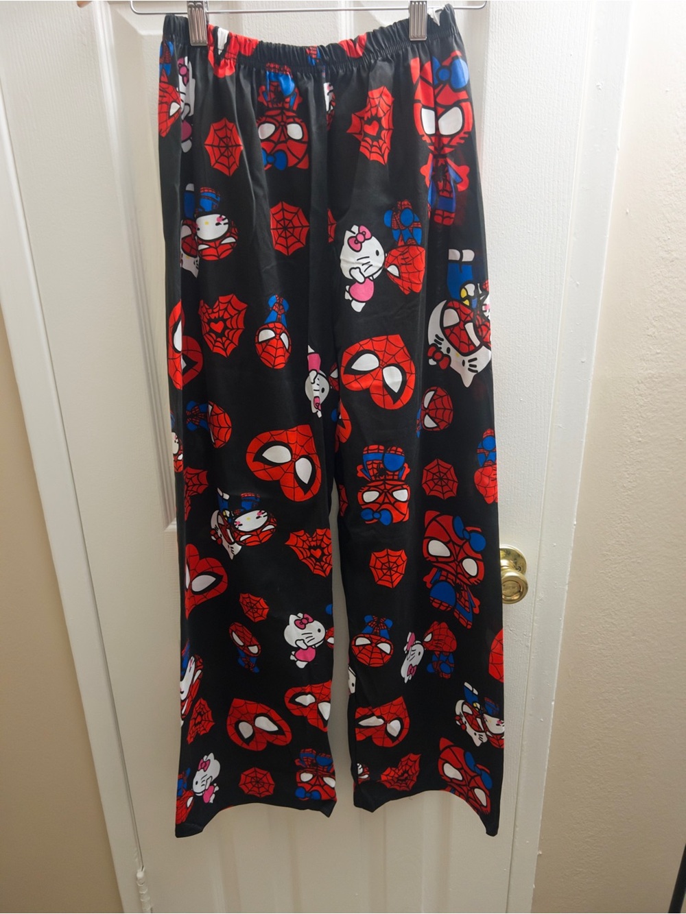 Hello Kitty x Spider-Man Black Graphic Women's Pajama Pants